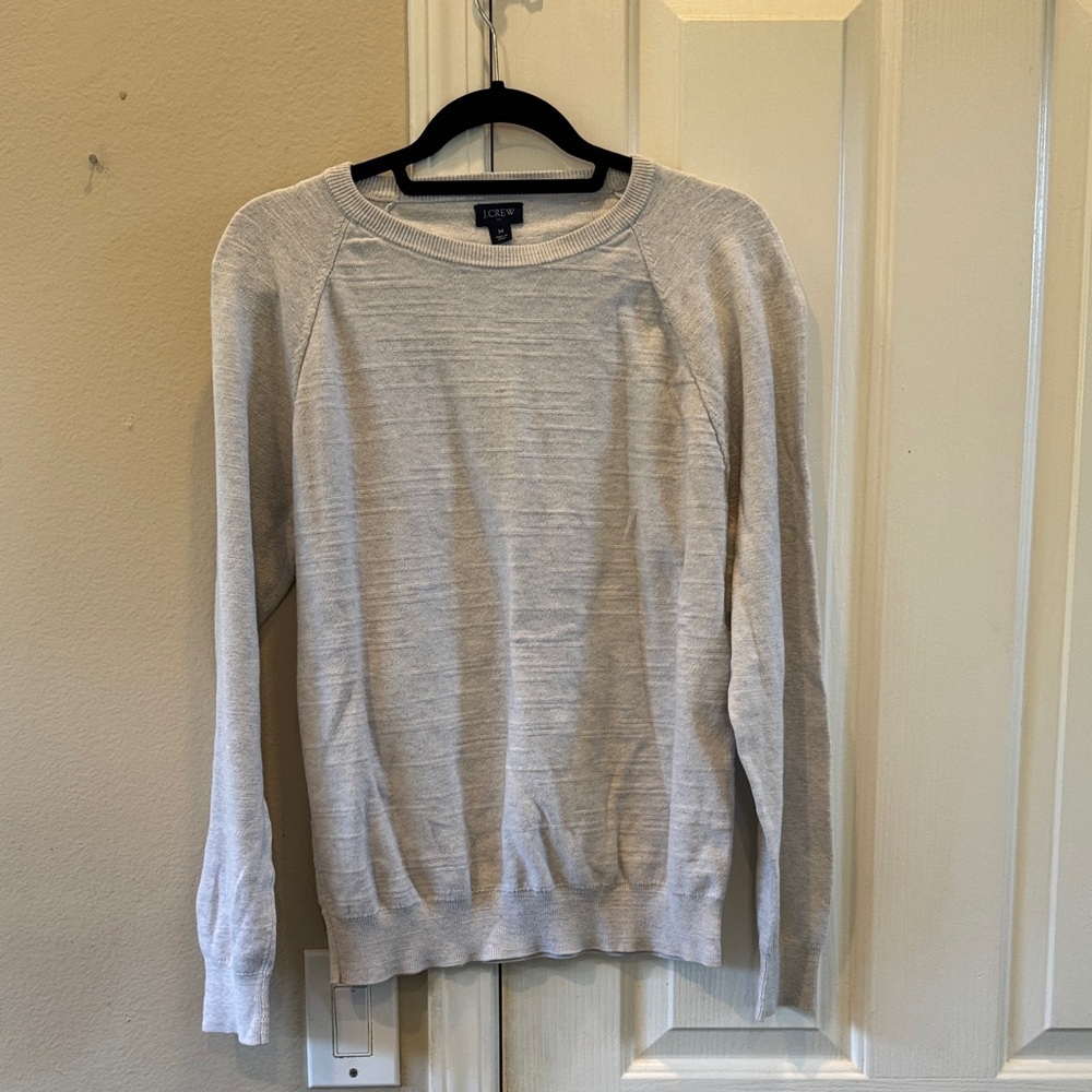 J Crew Light Gray Crewneck Sweater -medium